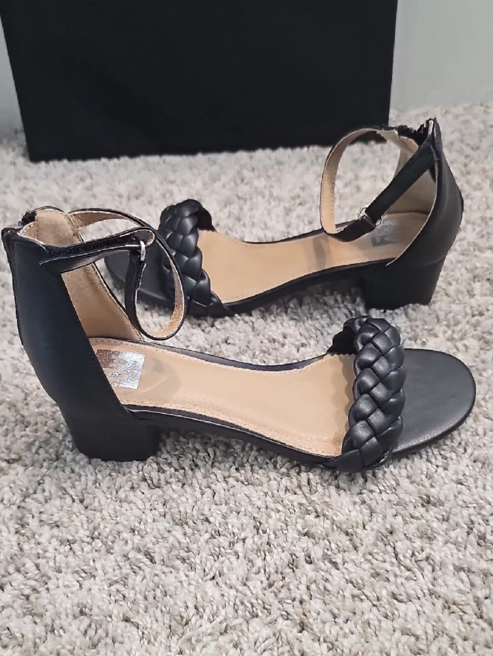 NWOT DV by Dolce Vita Black Braided Ankle-Strap Sandals